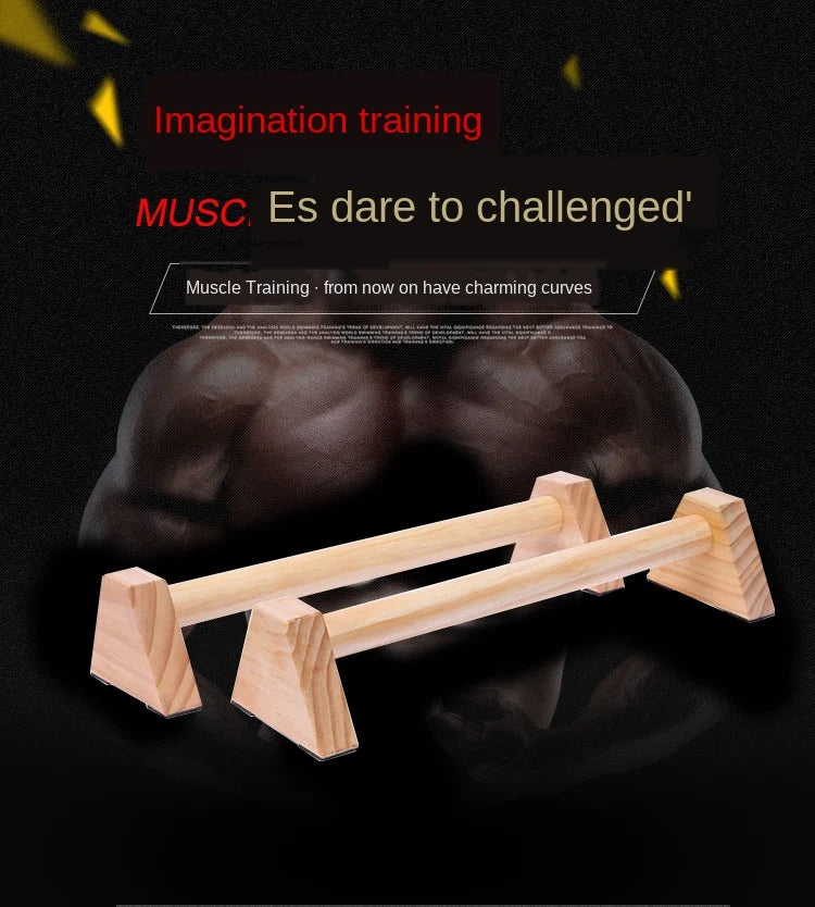 1 Pair Push-Ups Double Rod Stand Gymnastics Calisthenics Handstand Bar Wooden Gym Fitness Tools Training Equipment Double Stand
