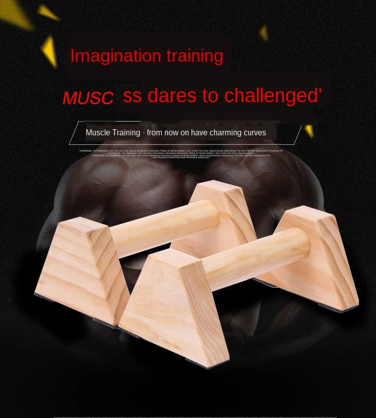 1 Pair Push-Ups Double Rod Stand Gymnastics Calisthenics Handstand Bar Wooden Gym Fitness Tools Training Equipment Double Stand