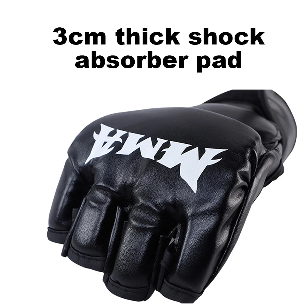 Unisex Heavy Bag Workout Gloves PU Leather Punching Bag Gloves Wear Resistant Adjustable for Boxing Kickboxing Muay Thai MMA