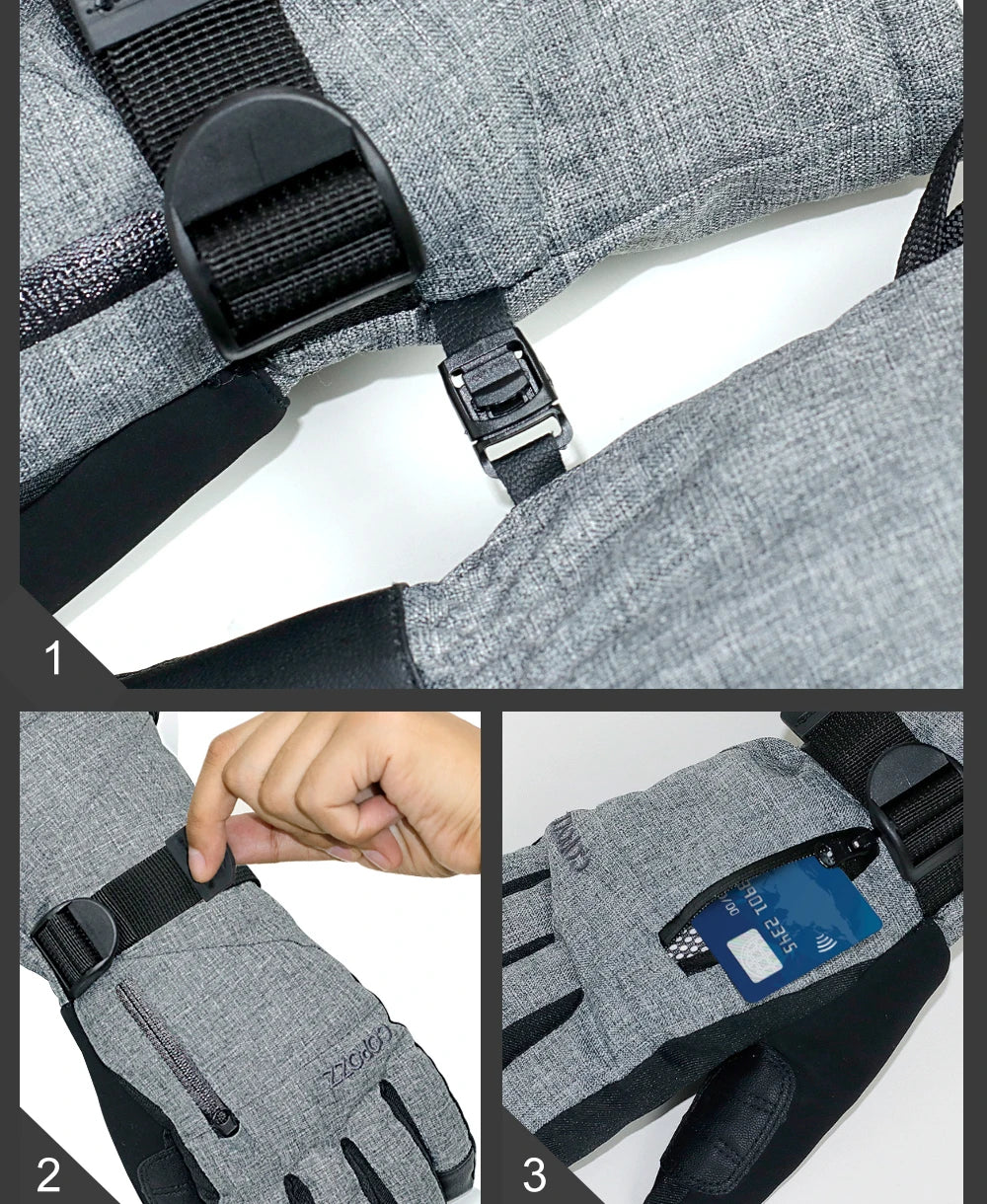 Gloves Waterproof Gloves with Touchscreen Function Thermal Snowboard Gloves Warm Motorcycle Snow Gloves Men Women