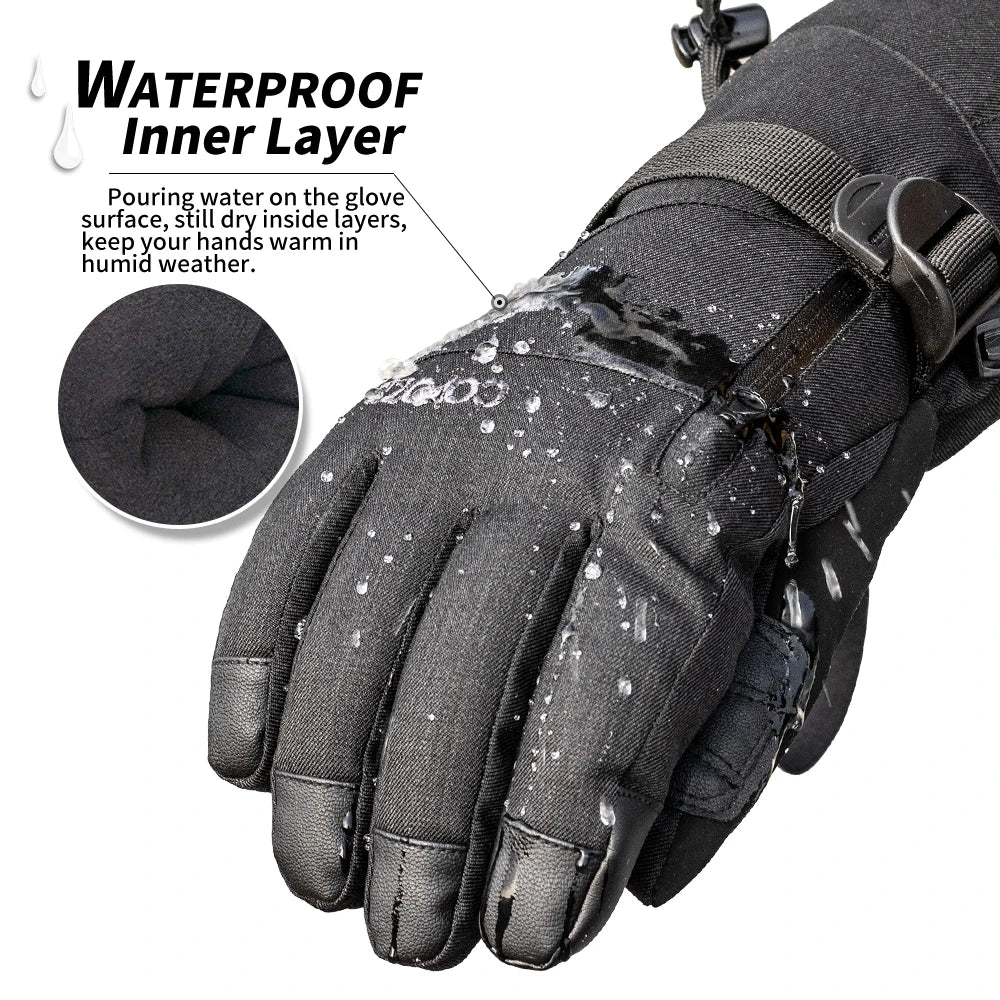 Gloves Waterproof Gloves with Touchscreen Function Thermal Snowboard Gloves Warm Motorcycle Snow Gloves Men Women