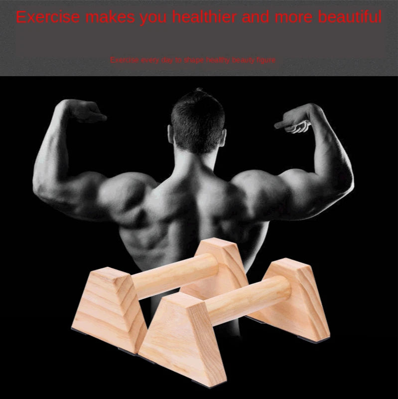 1 Pair Push-Ups Double Rod Stand Gymnastics Calisthenics Handstand Bar Wooden Gym Fitness Tools Training Equipment Double Stand