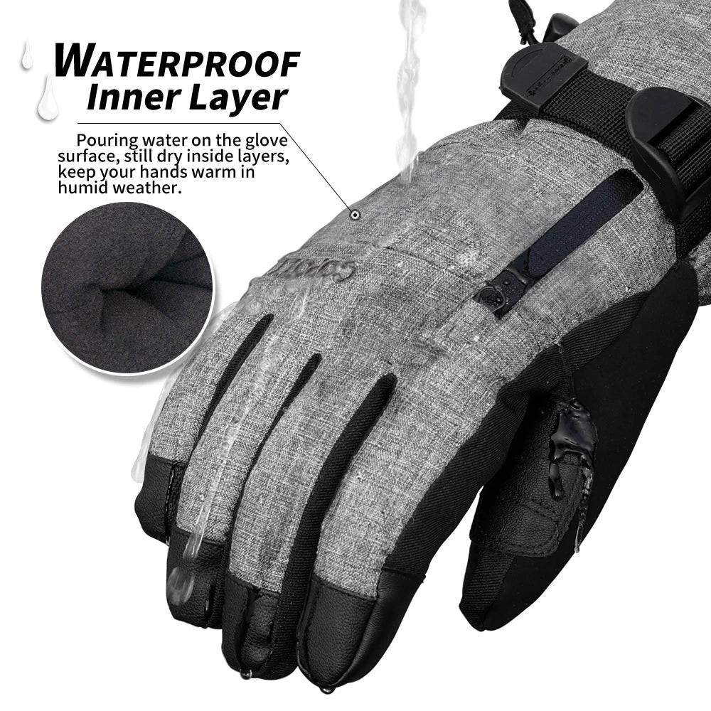 Gloves Waterproof Gloves with Touchscreen Function Thermal Snowboard Gloves Warm Motorcycle Snow Gloves Men Women