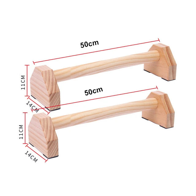 1 Pair Push-Ups Double Rod Stand Gymnastics Calisthenics Handstand Bar Wooden Gym Fitness Tools Training Equipment Double Stand