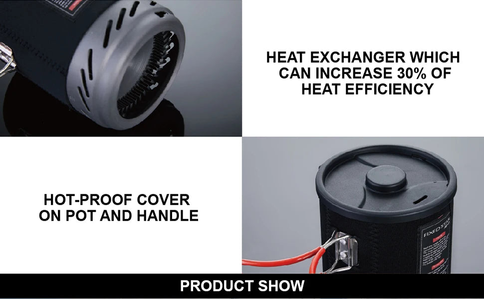 Outdoor Hiking Cooking System With Stove Heat Exchanger Pot Bowl Portable Gas Burners FMS-X1