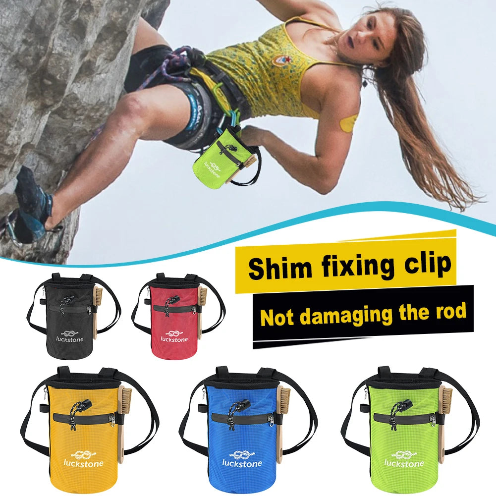 Climbing Chalk Bag with Chalk Brush Waterproof Chalk Bag Bucket Premium Gym Chalk Bag for Climbing Gymnastics for Rock Climbing