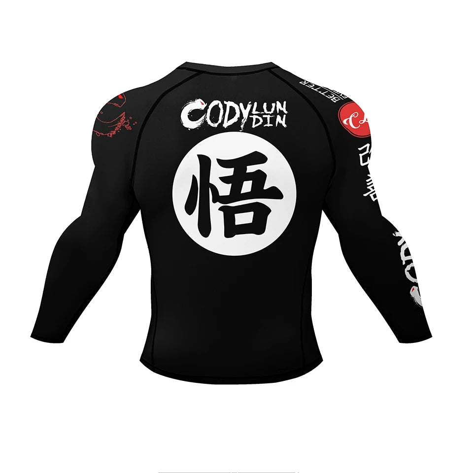 New Rashguard Jiu Jitsu For Men MMA T-shirt +Pant 4PCS/Set Brazilian Grappling Bjj Boxing Sport Compression Clothings MMA Shorts