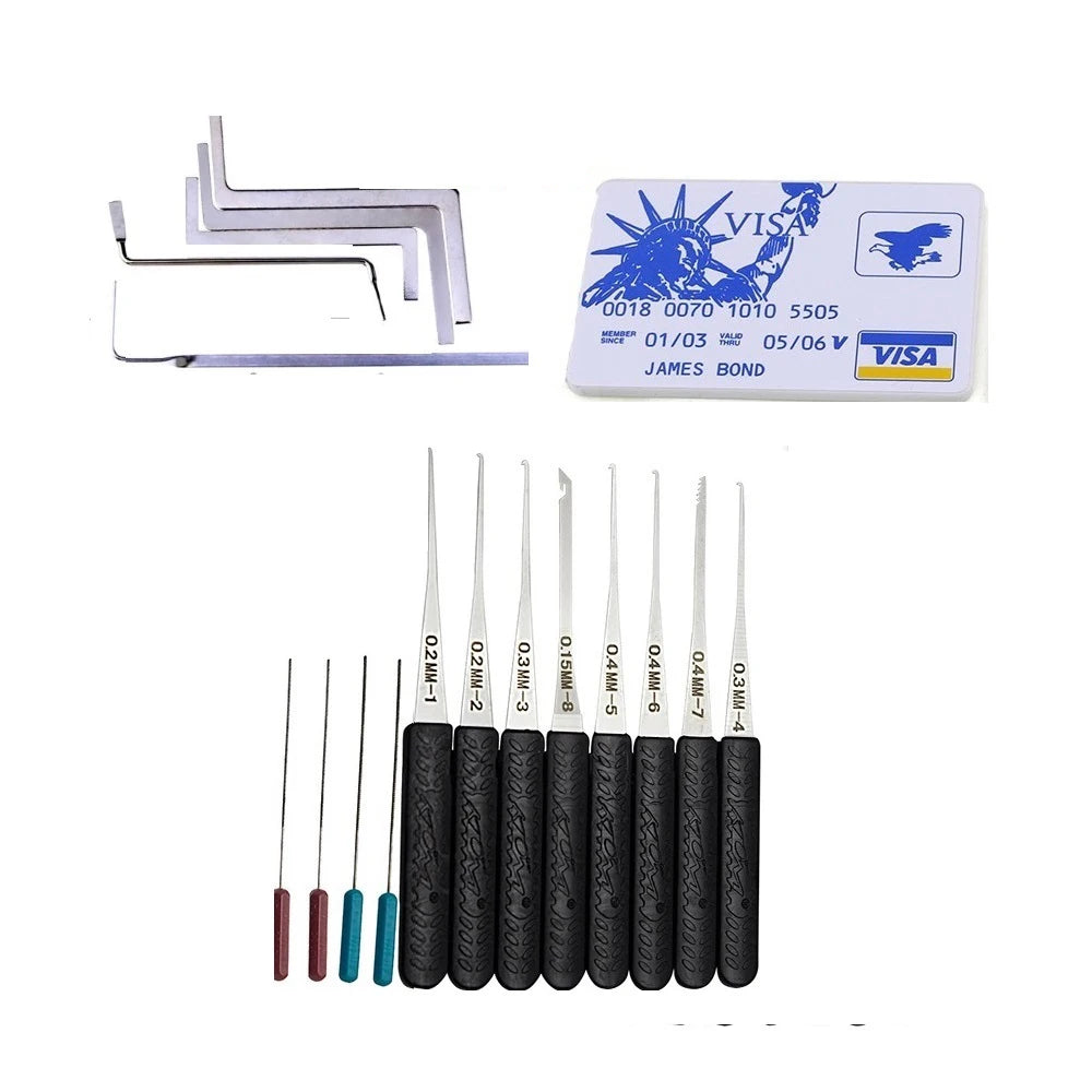 5 in 1 Locksmith Supplies Hand Tools Lock Pick Set Row Tension Wrench Tool Broken Key Auto Extractor Remove Hook Hardware