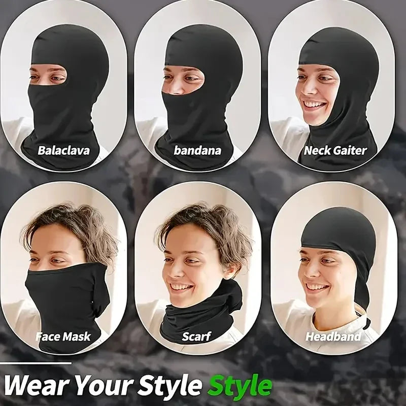 Breathable Black Cross Balaclava Caps for Men Face Ski Mask Beanie Four Seasons Bicycle Hiking Outdoor Sports Tool Bonnet