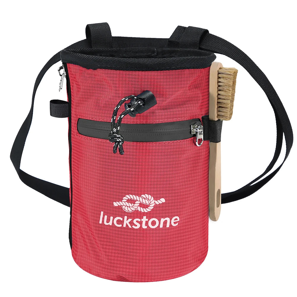 Climbing Chalk Bag with Chalk Brush Waterproof Chalk Bag Bucket Premium Gym Chalk Bag for Climbing Gymnastics for Rock Climbing