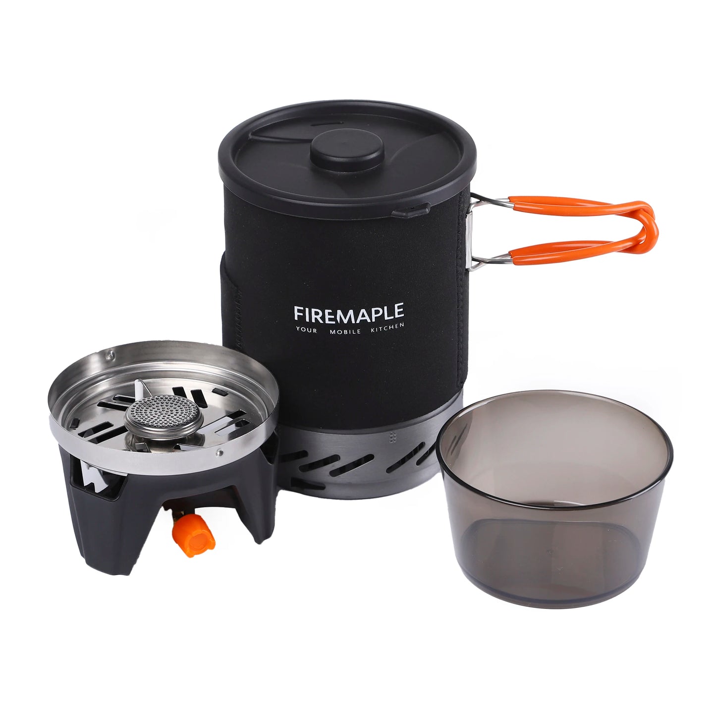 Outdoor Hiking Cooking System With Stove Heat Exchanger Pot Bowl Portable Gas Burners FMS-X1