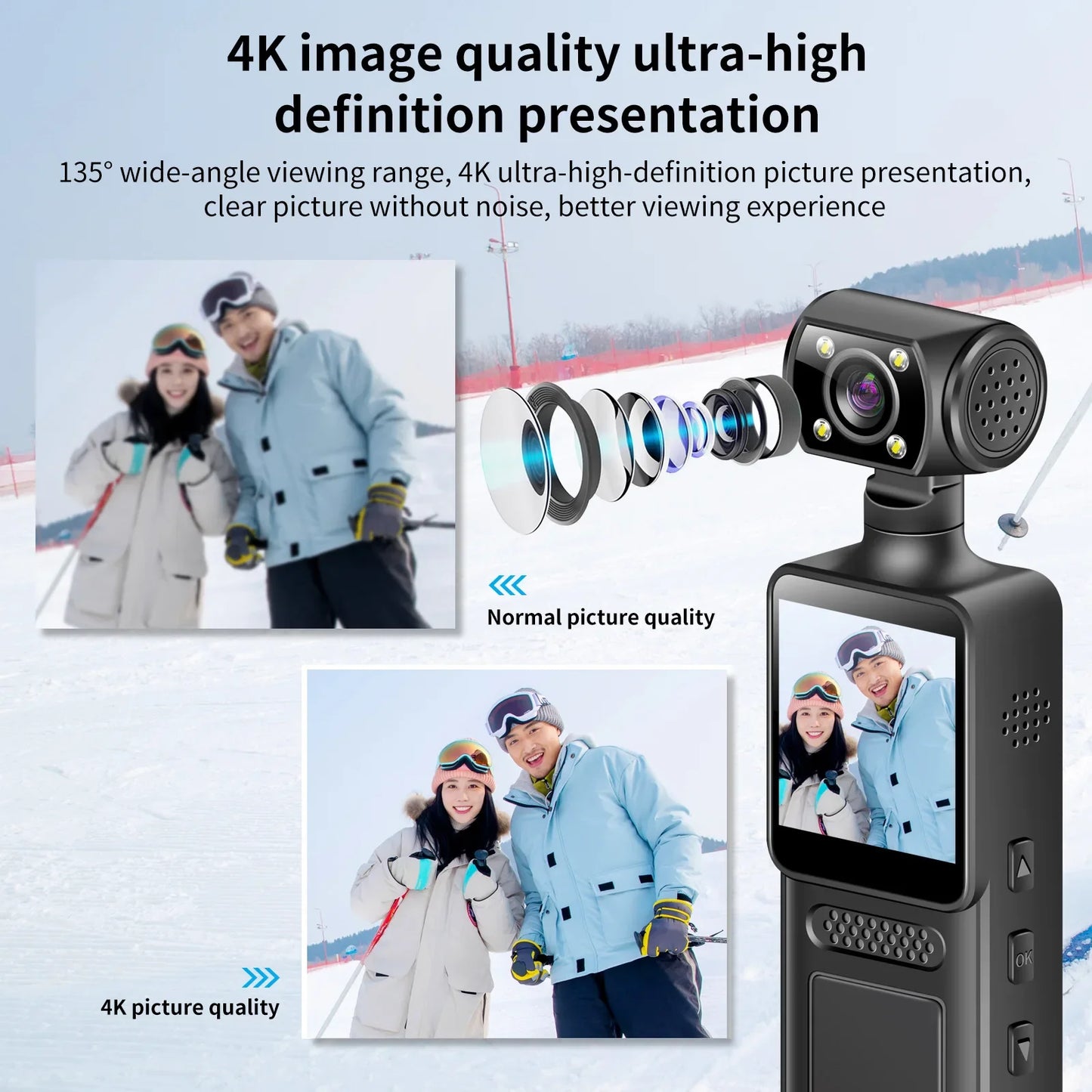 Mini Camera 1080P HD  Wearable Night Vision Sports DV Digital Video Fitness Enthusiast Recorder 360 Rotating Pocket Camera