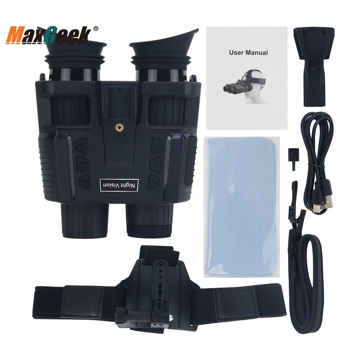 4K 3D Night Vision Binoculars Infrared Head Mounted Night Vision Goggles for Hunting Camping