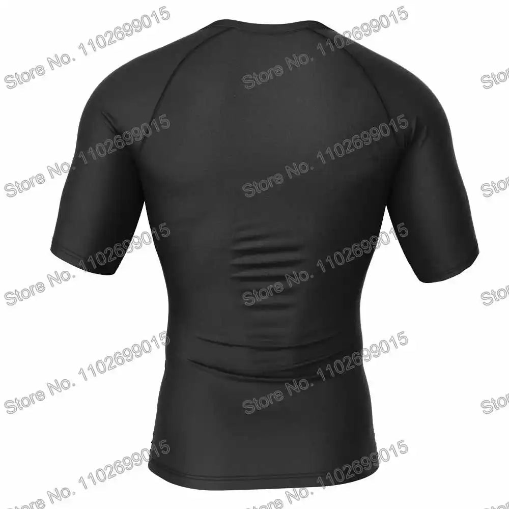 Funny Surfing Clothing BJJ MMA Men Rash Guard Short Sleeve UV Protection Diving Swimwear Summer UPF 50+ Beach Tights Women Tops