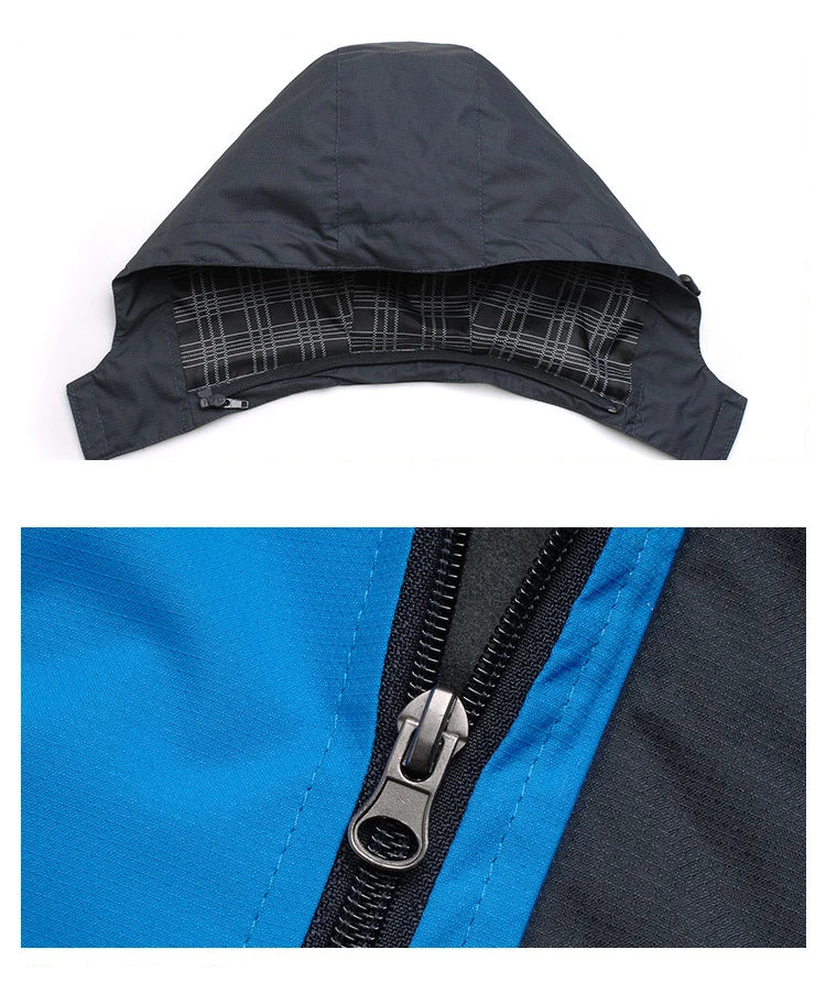 Camping Hiking Jacket Men Autumn Outdoor Sports Coats Climbing Trekking Windbreaker Travel Waterproof Jackets Black