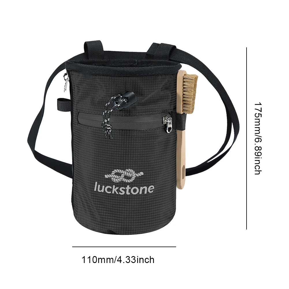 Climbing Chalk Bag with Chalk Brush Waterproof Chalk Bag Bucket Premium Gym Chalk Bag for Climbing Gymnastics for Rock Climbing