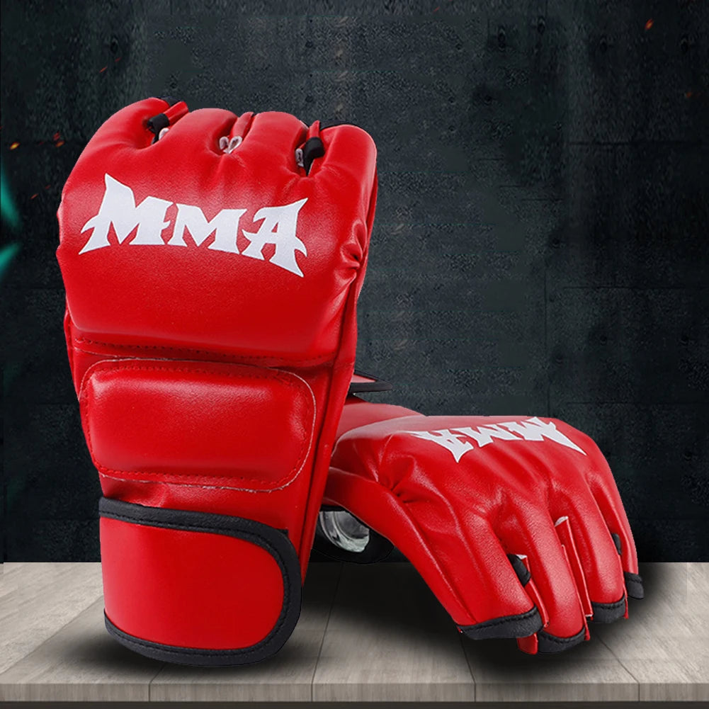 Unisex Heavy Bag Workout Gloves PU Leather Punching Bag Gloves Wear Resistant Adjustable for Boxing Kickboxing Muay Thai MMA