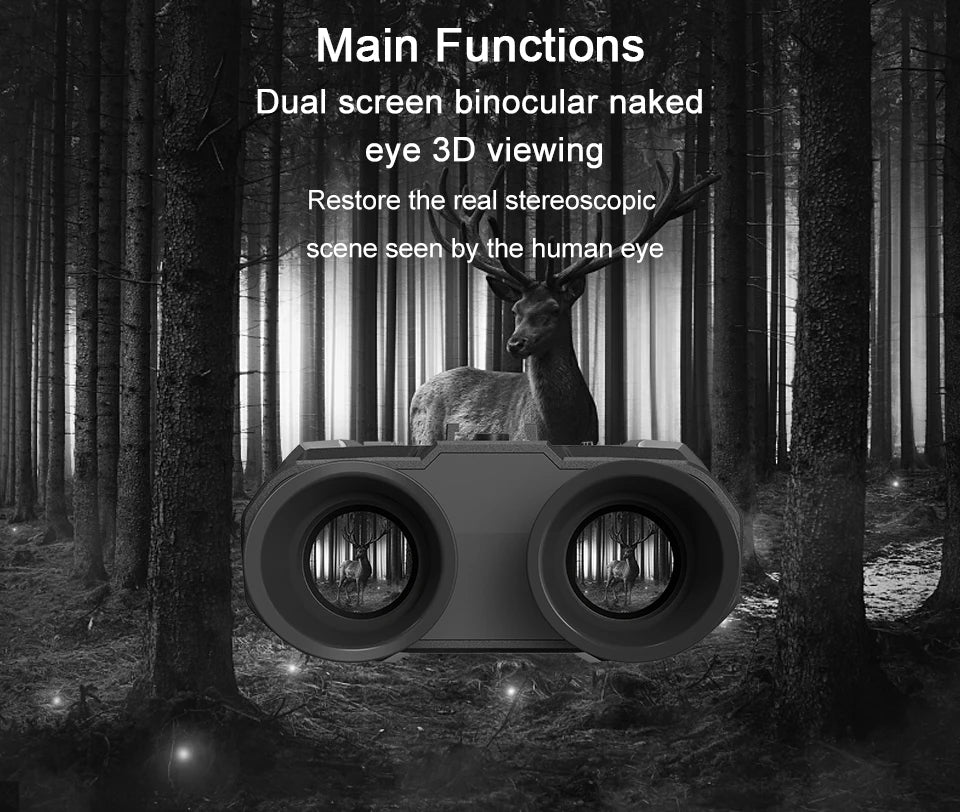 4K 3D Night Vision Binoculars Infrared Head Mounted Night Vision Goggles for Hunting Camping
