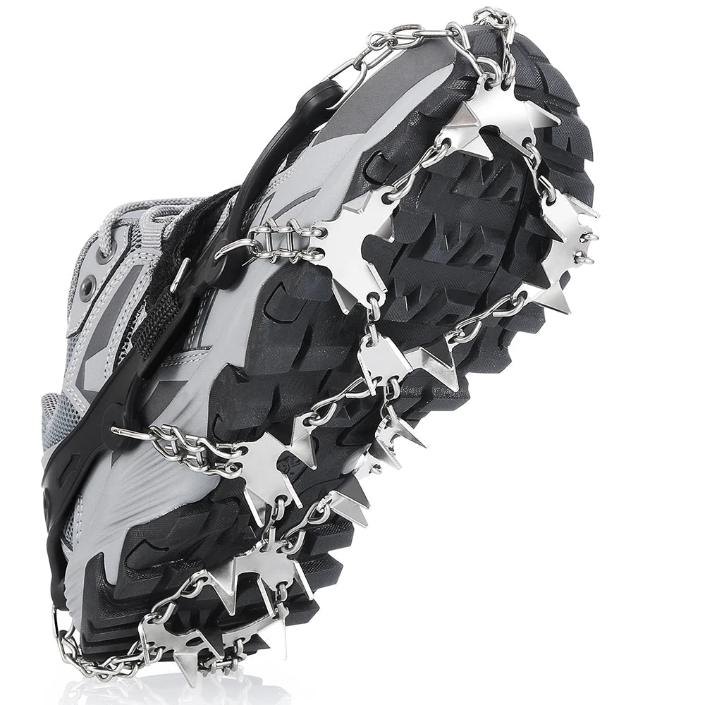 32 Teeth Ice Gripper Spike for Shoes Anti Slip Hiking Climbing Snow Spikes Crampons Cleats Chain Claws Grips Boots Cover