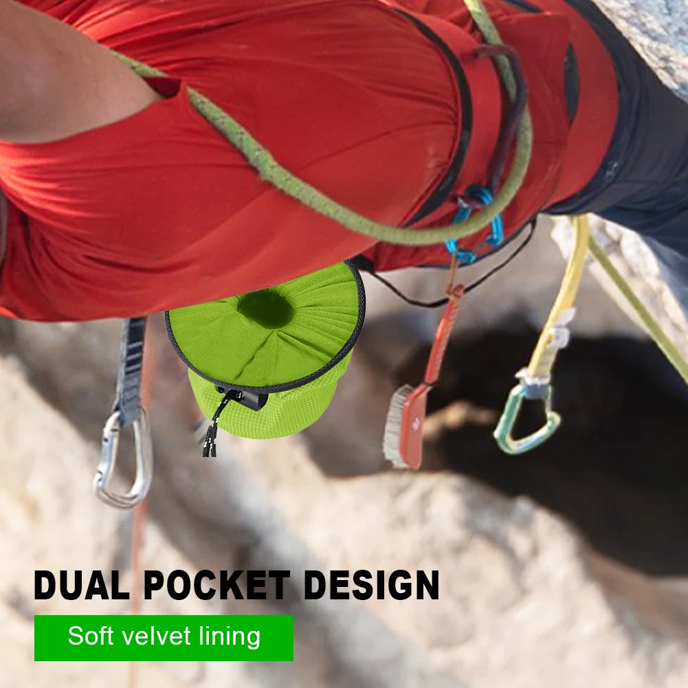 Climbing Chalk Bag with Chalk Brush Waterproof Chalk Bag Bucket Premium Gym Chalk Bag for Climbing Gymnastics for Rock Climbing