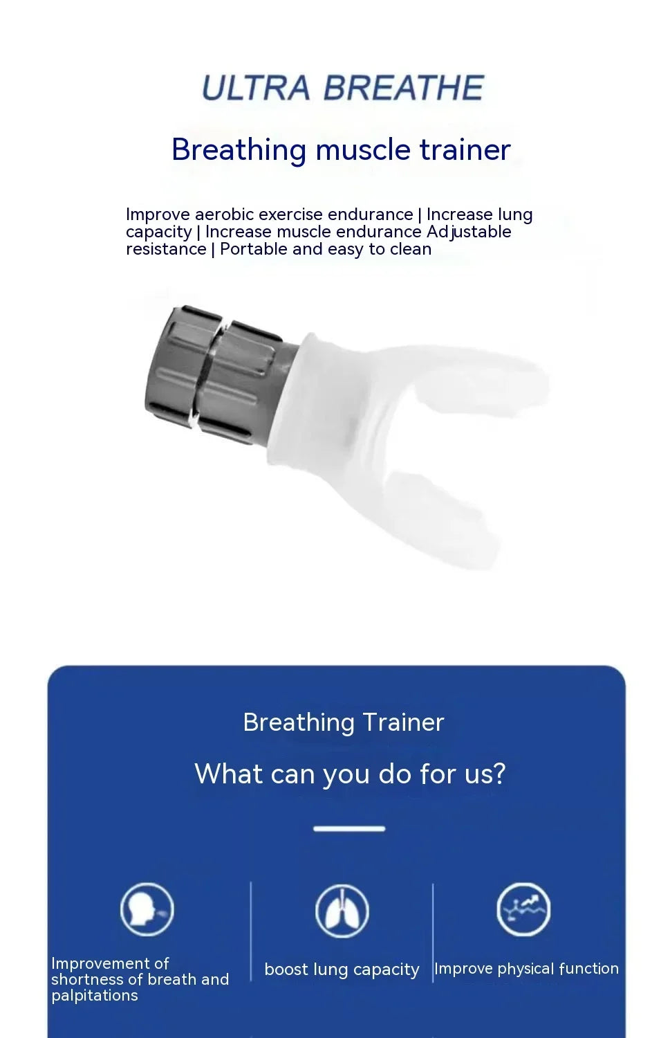 Lung Capacity Abdominal Breathing Trainer Breathing Exercise For Lungs Exercise Endurance Equipment Portable Fitness Equipment