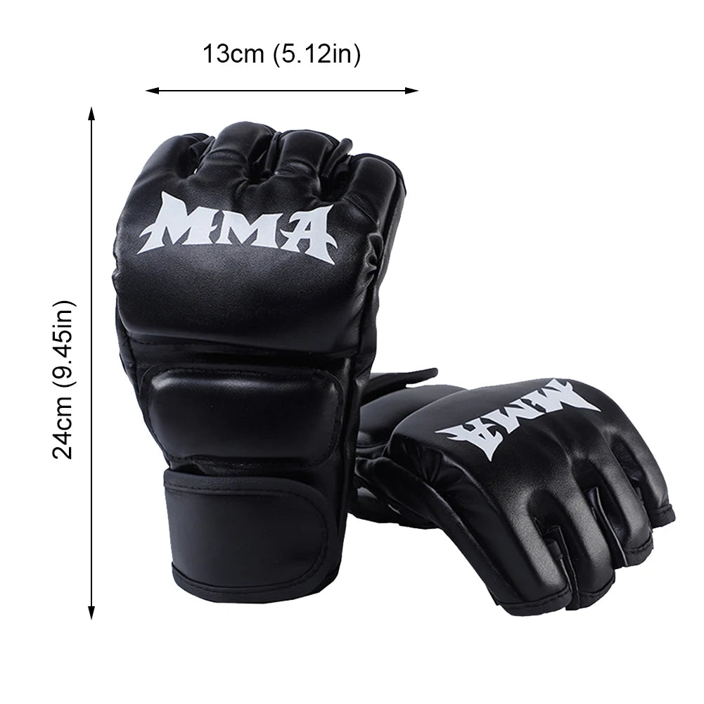 Unisex Heavy Bag Workout Gloves PU Leather Punching Bag Gloves Wear Resistant Adjustable for Boxing Kickboxing Muay Thai MMA