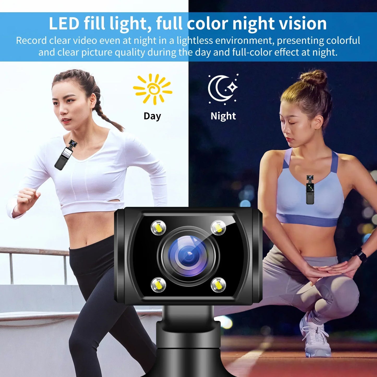 Mini Camera 1080P HD  Wearable Night Vision Sports DV Digital Video Fitness Enthusiast Recorder 360 Rotating Pocket Camera