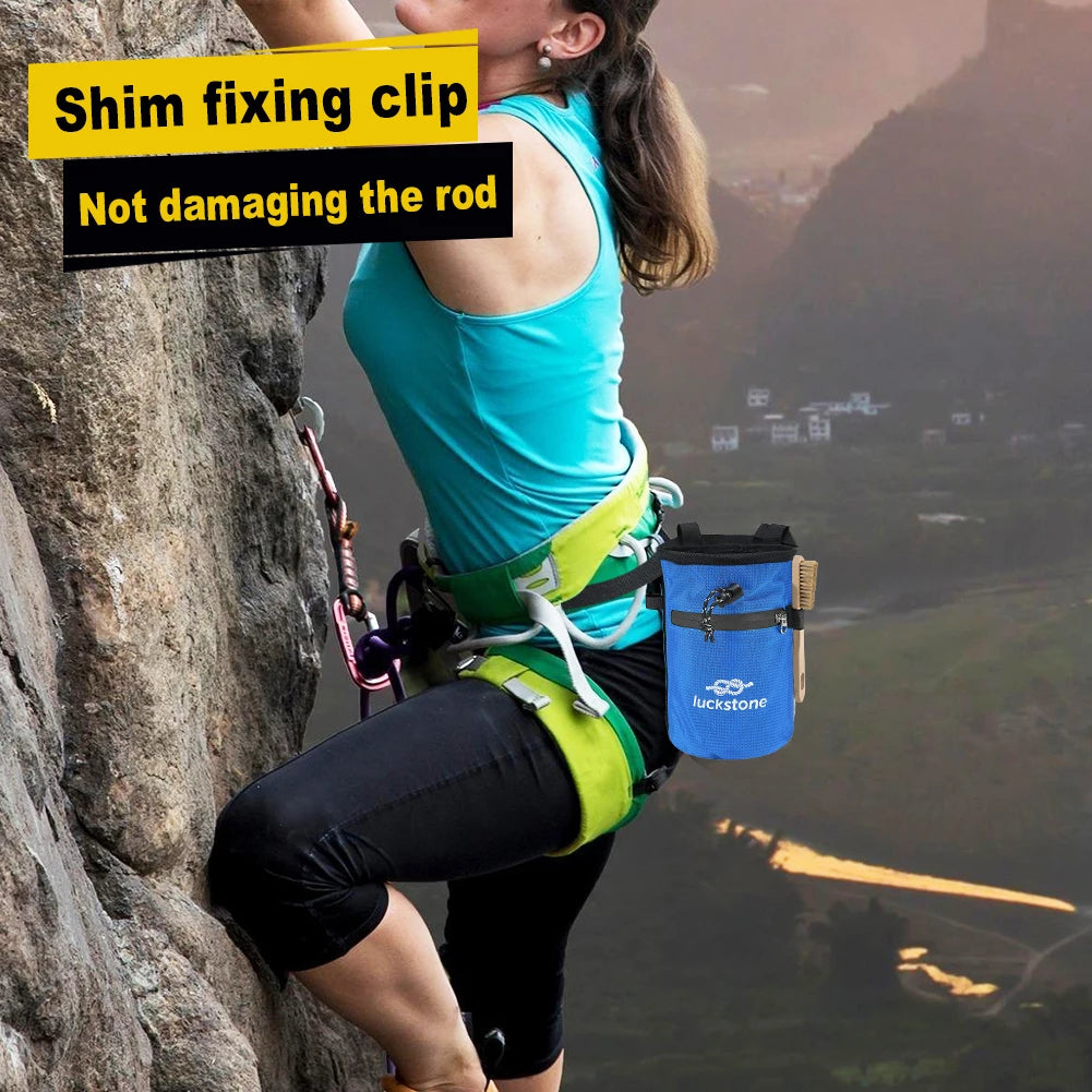 Climbing Chalk Bag with Chalk Brush Waterproof Chalk Bag Bucket Premium Gym Chalk Bag for Climbing Gymnastics for Rock Climbing