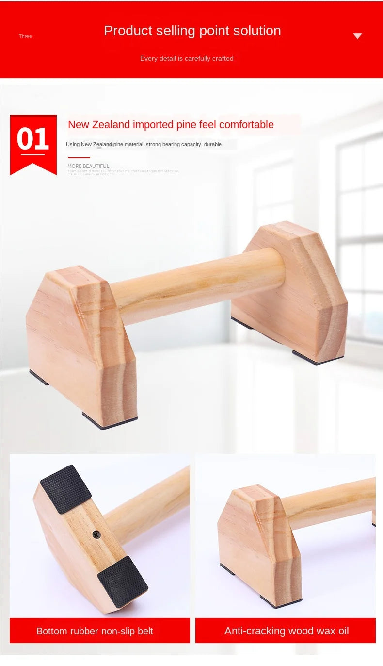 1 Pair Push-Ups Double Rod Stand Gymnastics Calisthenics Handstand Bar Wooden Gym Fitness Tools Training Equipment Double Stand