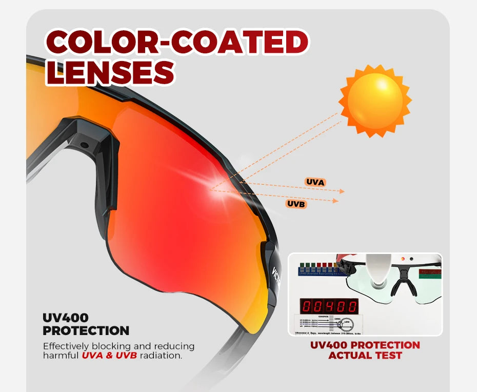 VICTGOAL Photochromic Cycling Sunglasses for Men Women Sports UV400 Protection Bicycle Eyewear MTB Mountain Road Bike Eyeglass