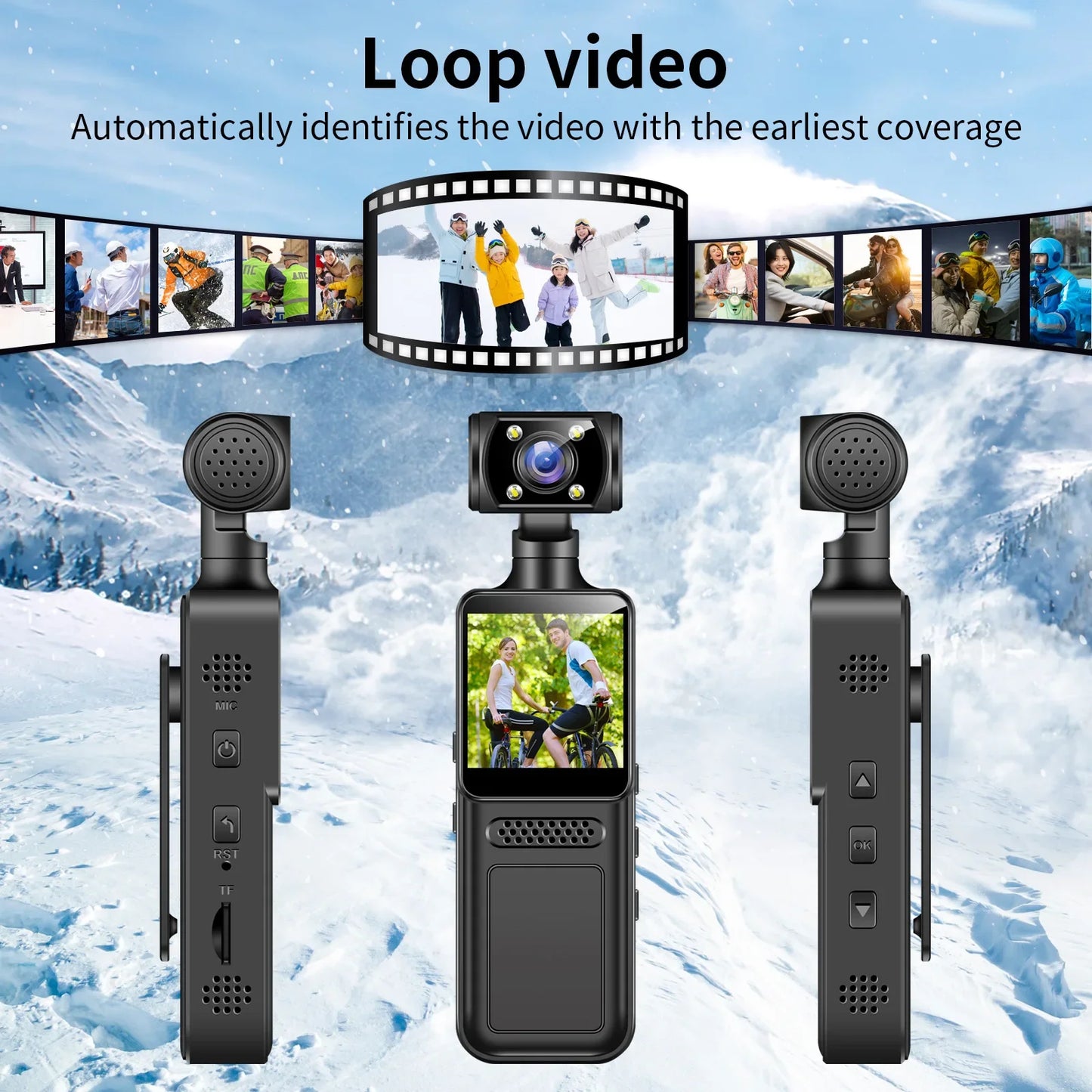 Mini Camera 1080P HD  Wearable Night Vision Sports DV Digital Video Fitness Enthusiast Recorder 360 Rotating Pocket Camera