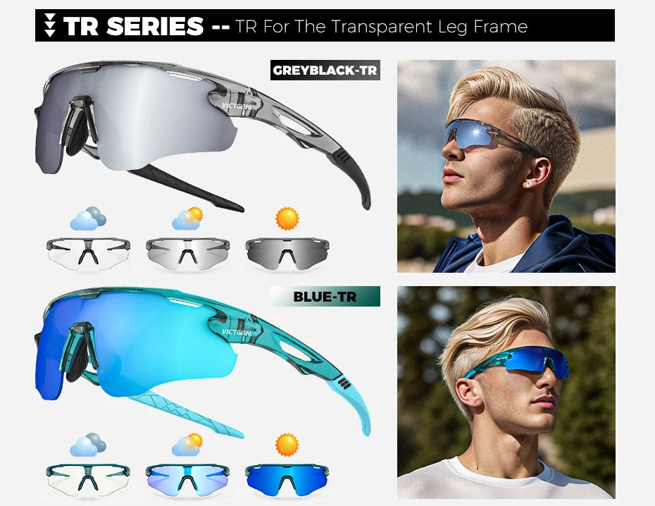 VICTGOAL Photochromic Cycling Sunglasses for Men Women Sports UV400 Protection Bicycle Eyewear MTB Mountain Road Bike Eyeglass