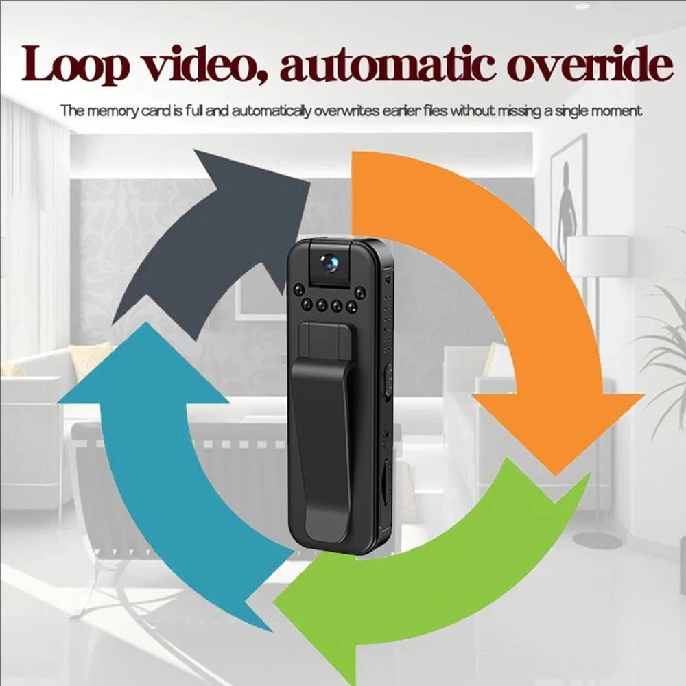 1080P HD Mini Camera Portable Small Digital Video Recorder Surveillance Camcorder Night Vision Video Police BodyCam Infrared