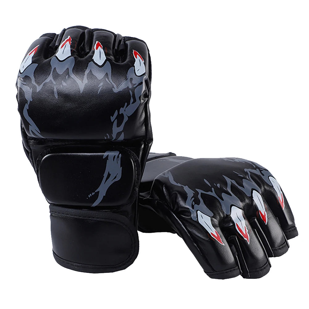 Unisex Heavy Bag Workout Gloves PU Leather Punching Bag Gloves Wear Resistant Adjustable for Boxing Kickboxing Muay Thai MMA