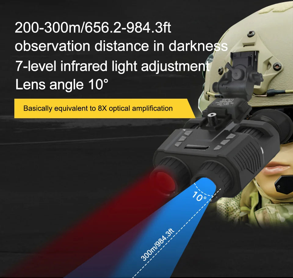 4K 3D Night Vision Binoculars Infrared Head Mounted Night Vision Goggles for Hunting Camping