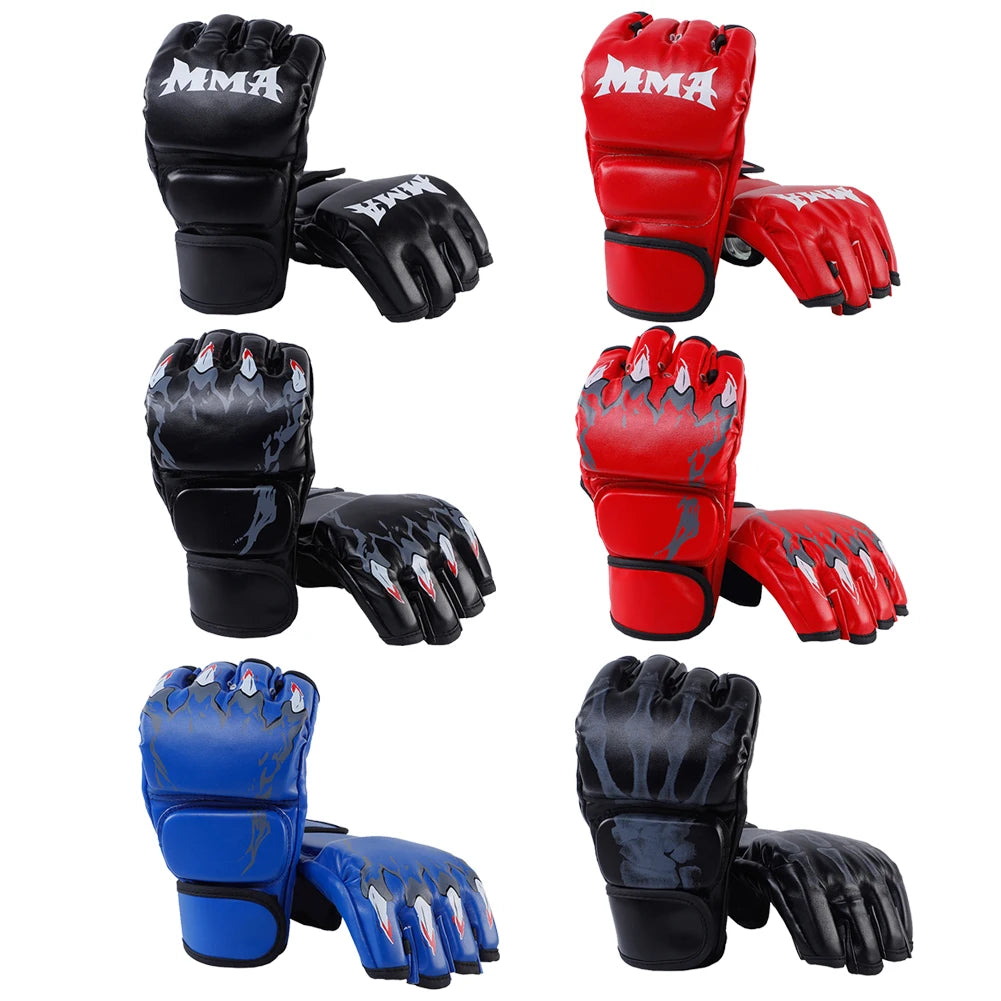 Unisex Heavy Bag Workout Gloves PU Leather Punching Bag Gloves Wear Resistant Adjustable for Boxing Kickboxing Muay Thai MMA