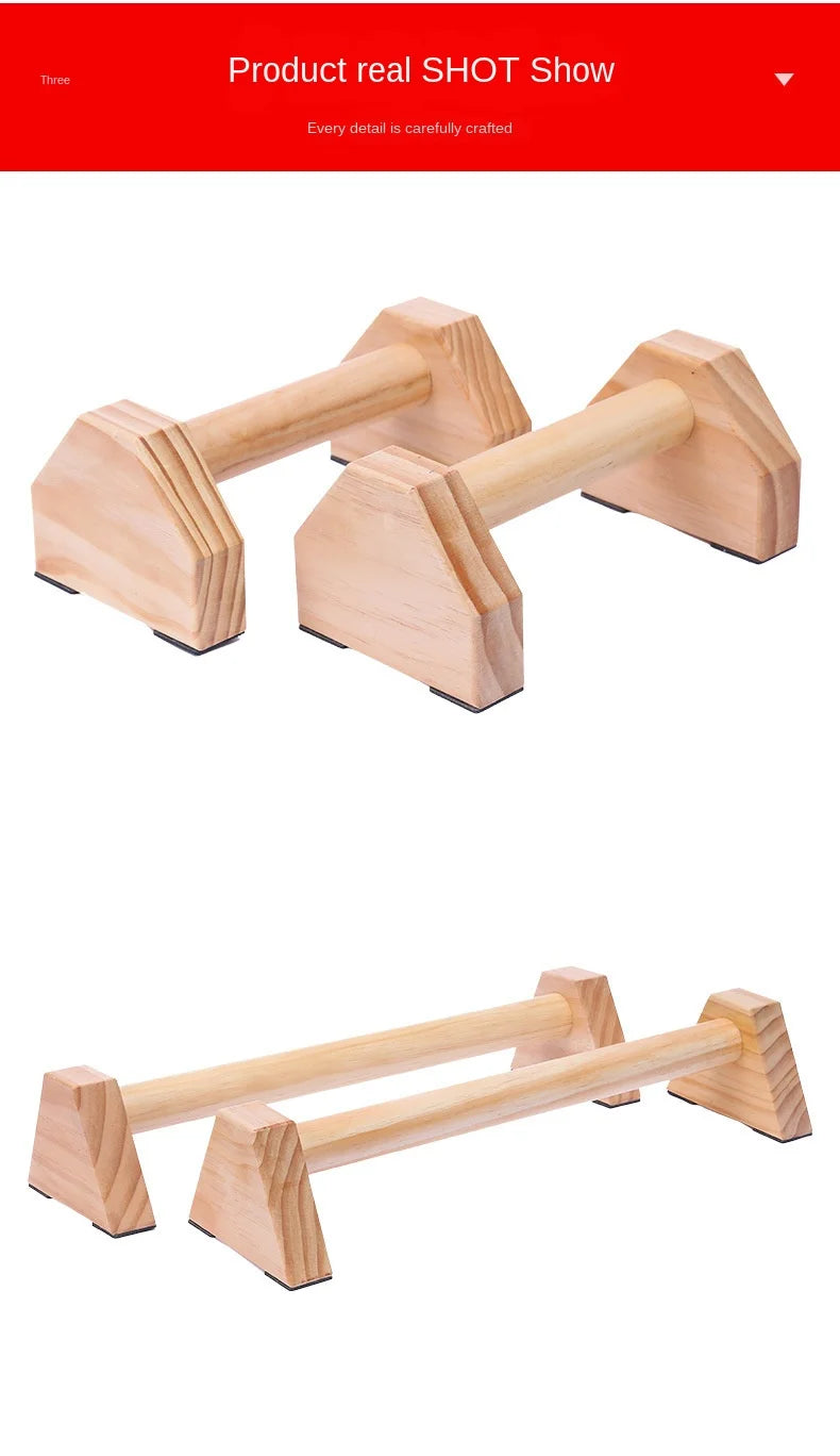1 Pair Push-Ups Double Rod Stand Gymnastics Calisthenics Handstand Bar Wooden Gym Fitness Tools Training Equipment Double Stand