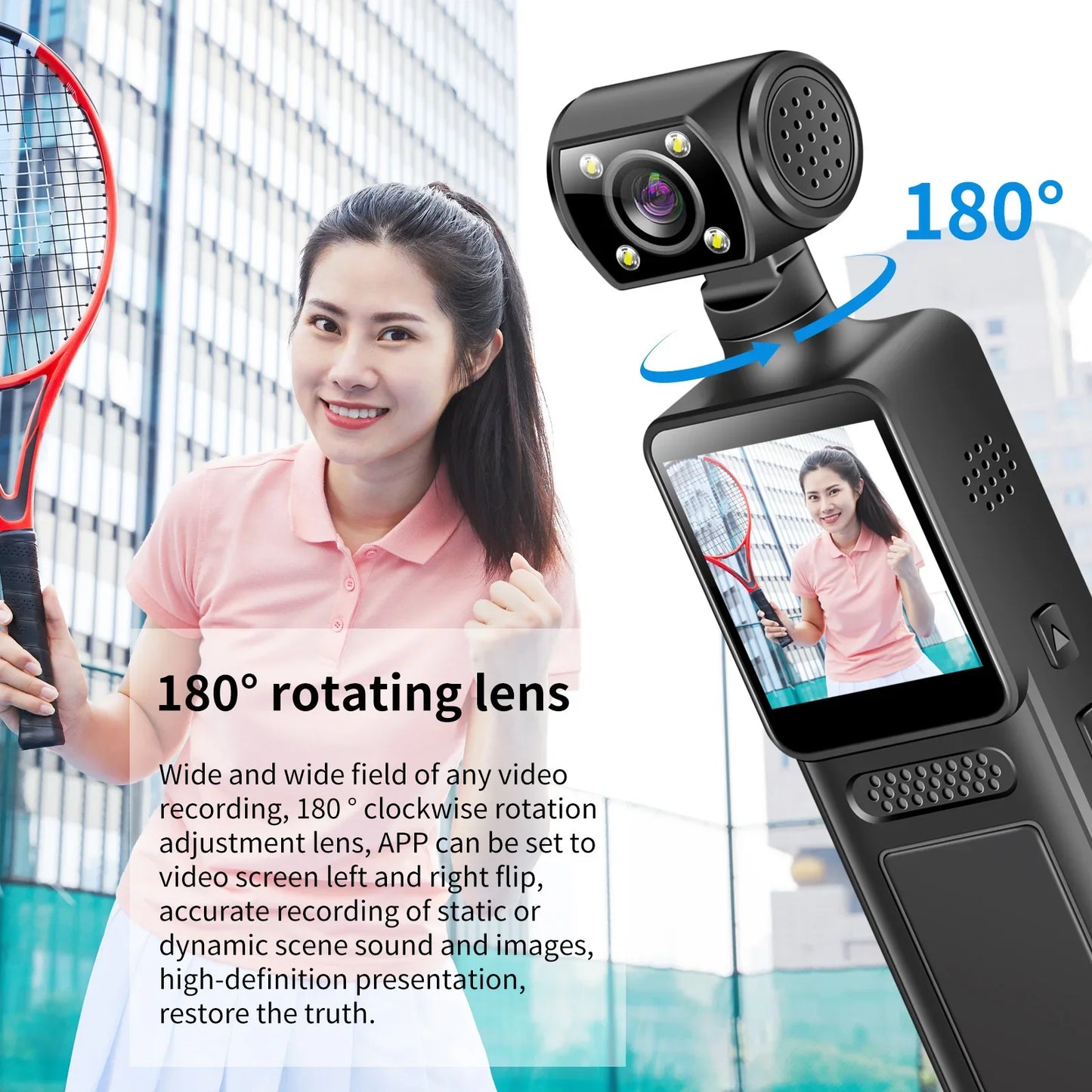Mini Camera 1080P HD  Wearable Night Vision Sports DV Digital Video Fitness Enthusiast Recorder 360 Rotating Pocket Camera