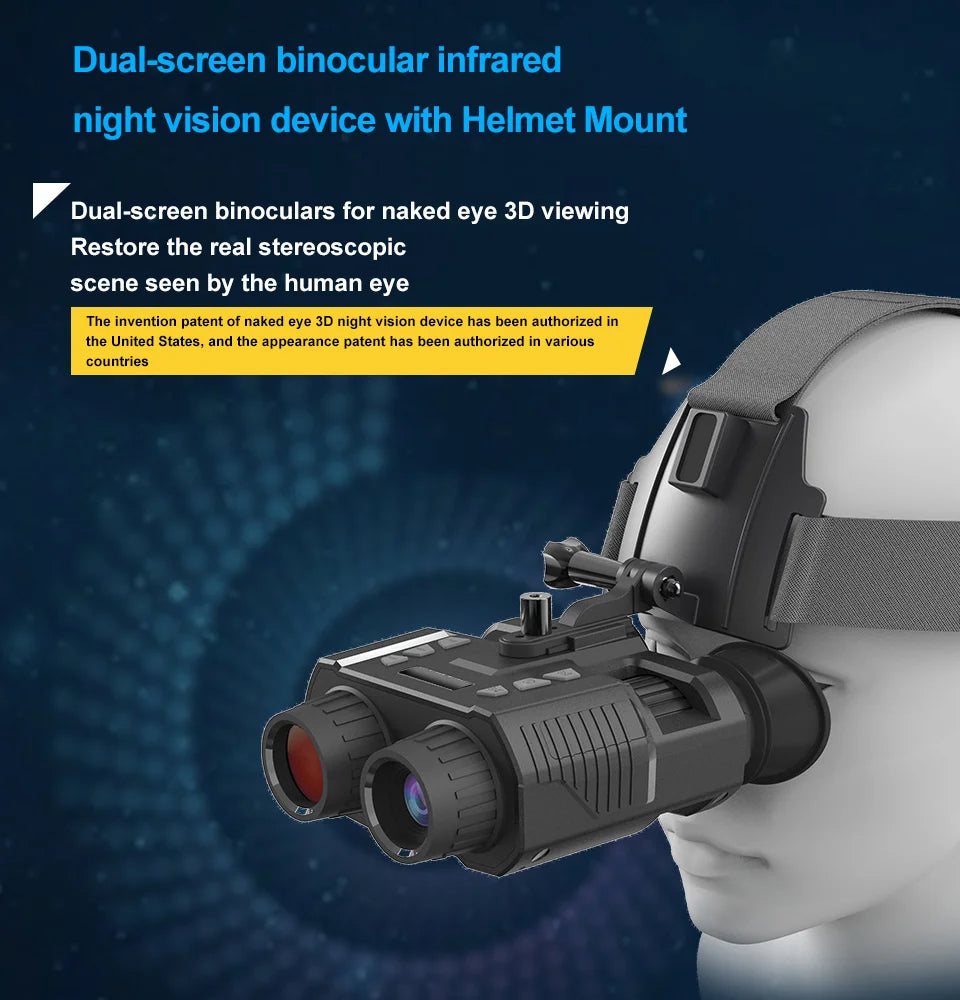 4K 3D Night Vision Binoculars Infrared Head Mounted Night Vision Goggles for Hunting Camping
