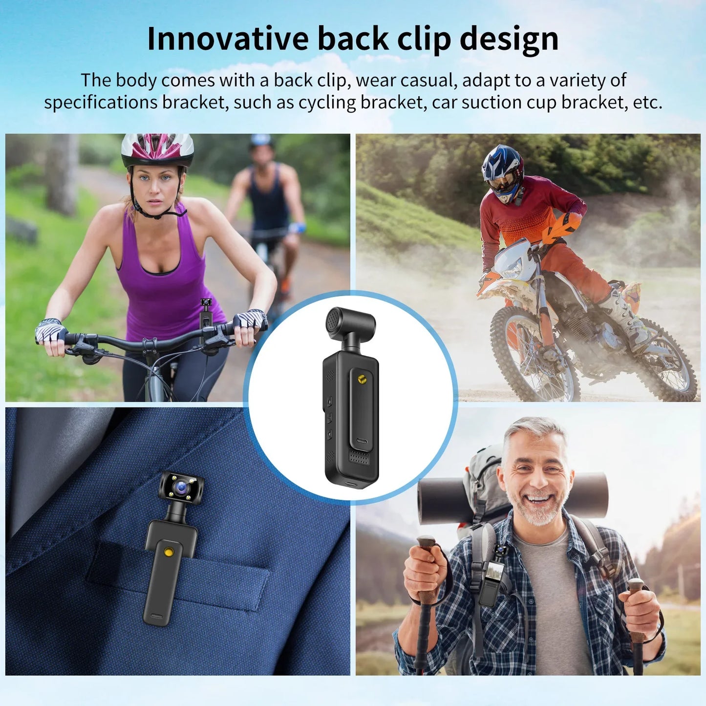 Mini Camera 1080P HD  Wearable Night Vision Sports DV Digital Video Fitness Enthusiast Recorder 360 Rotating Pocket Camera
