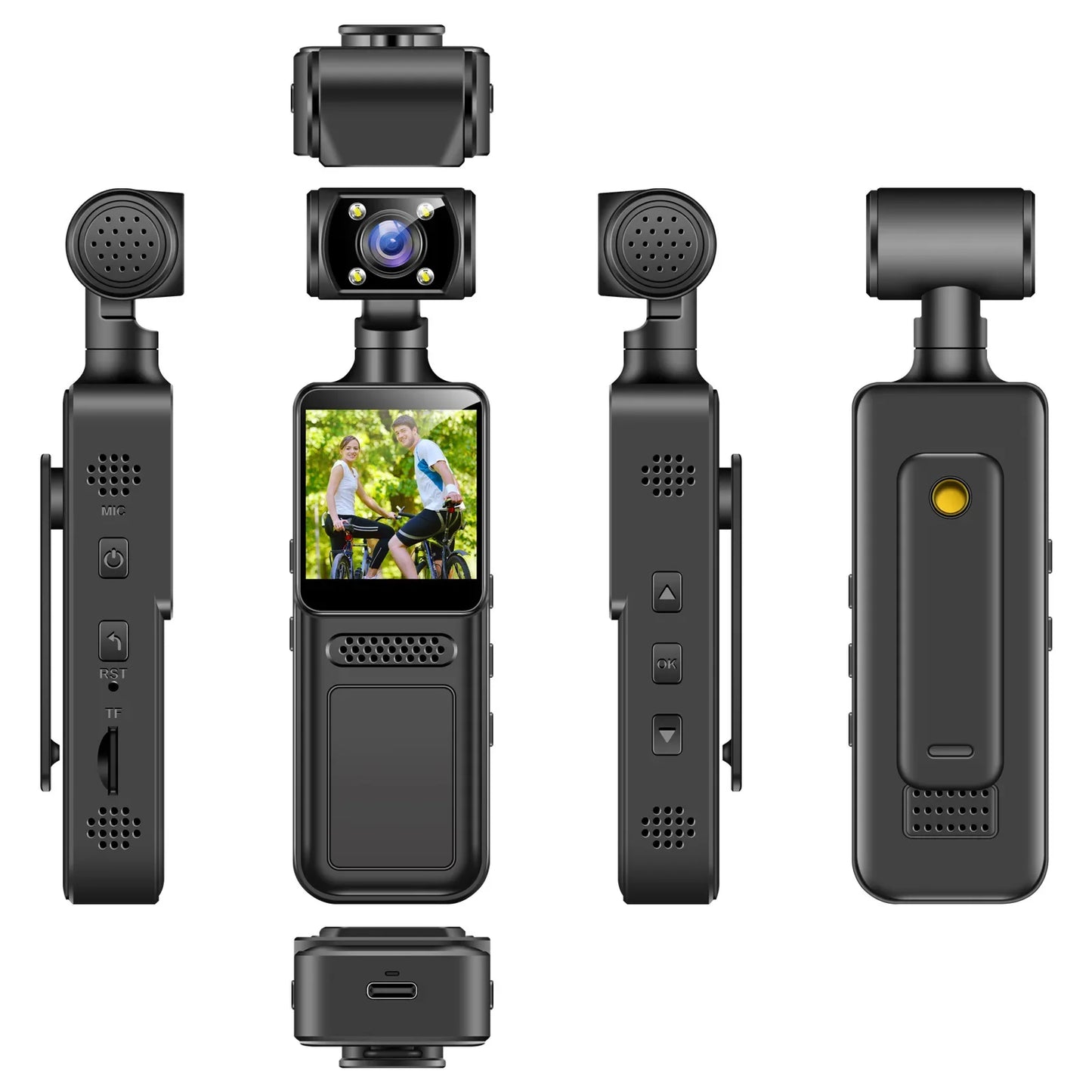 Mini Camera 1080P HD  Wearable Night Vision Sports DV Digital Video Fitness Enthusiast Recorder 360 Rotating Pocket Camera