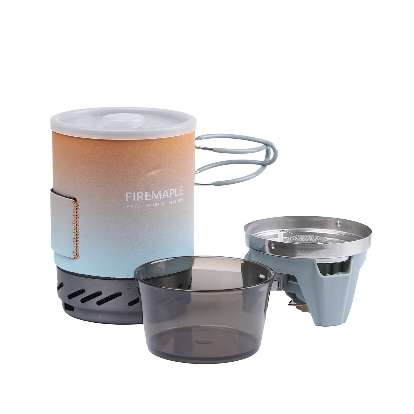 Outdoor Hiking Cooking System With Stove Heat Exchanger Pot Bowl Portable Gas Burners FMS-X1