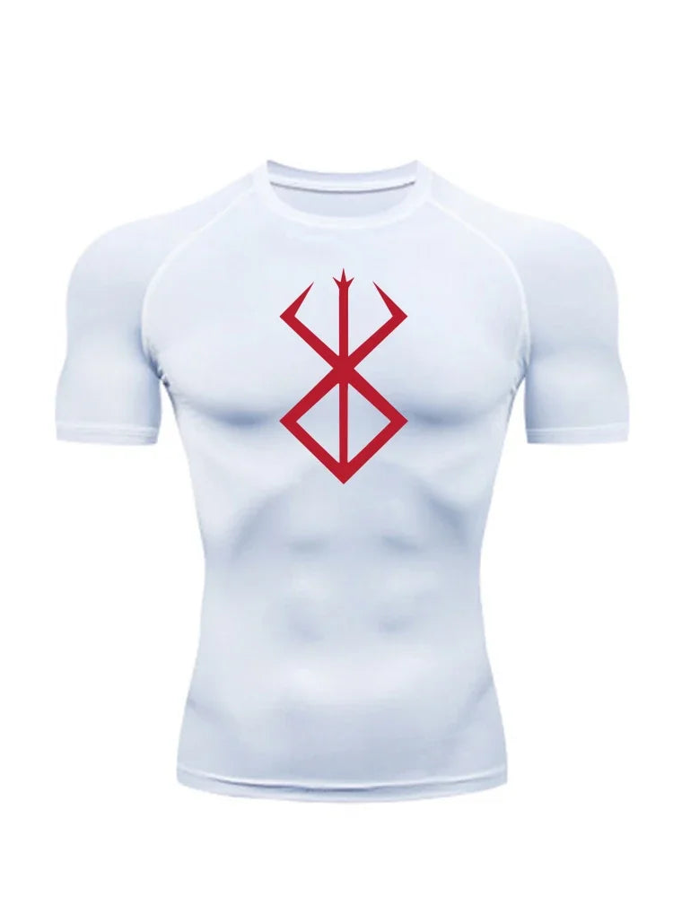 Men's compression Berserker Courage gym T-shirt, running fitness short sleeved summer sports T-shirt