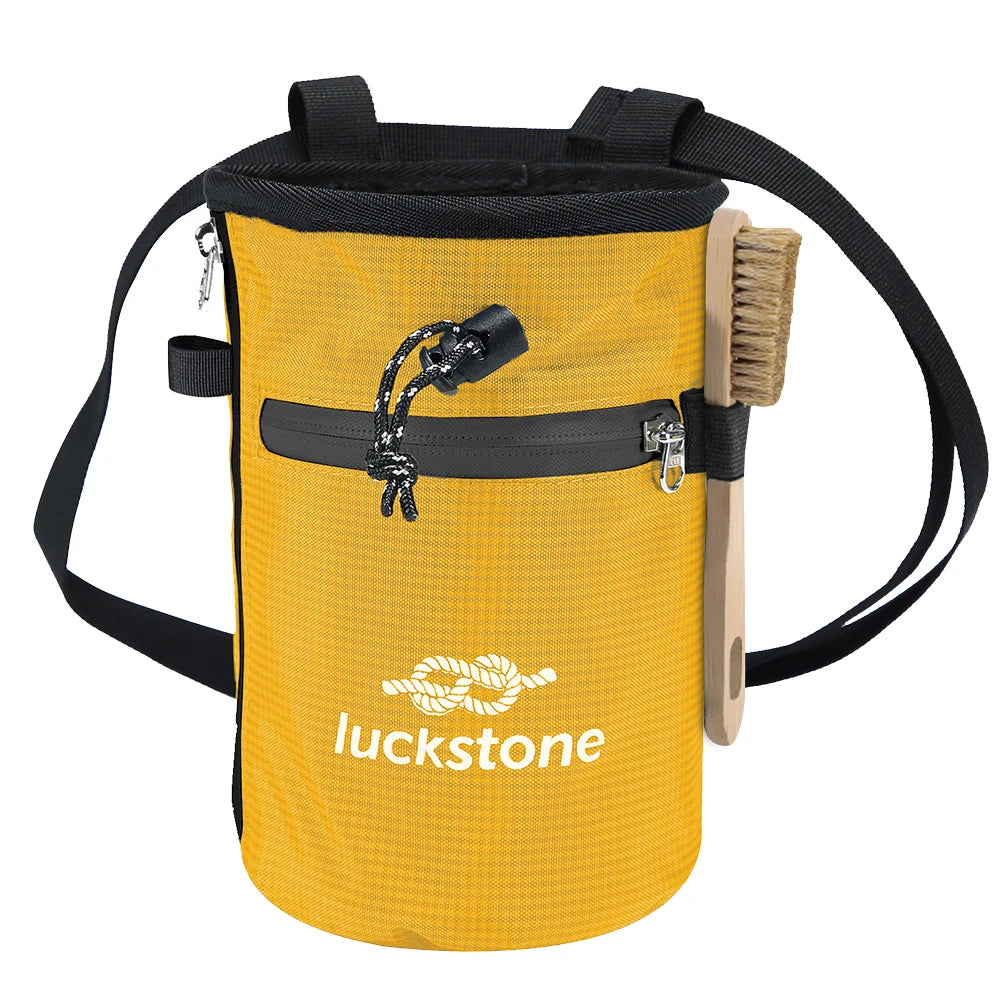 Climbing Chalk Bag with Chalk Brush Waterproof Chalk Bag Bucket Premium Gym Chalk Bag for Climbing Gymnastics for Rock Climbing