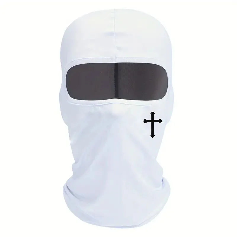 Breathable Black Cross Balaclava Caps for Men Face Ski Mask Beanie Four Seasons Bicycle Hiking Outdoor Sports Tool Bonnet